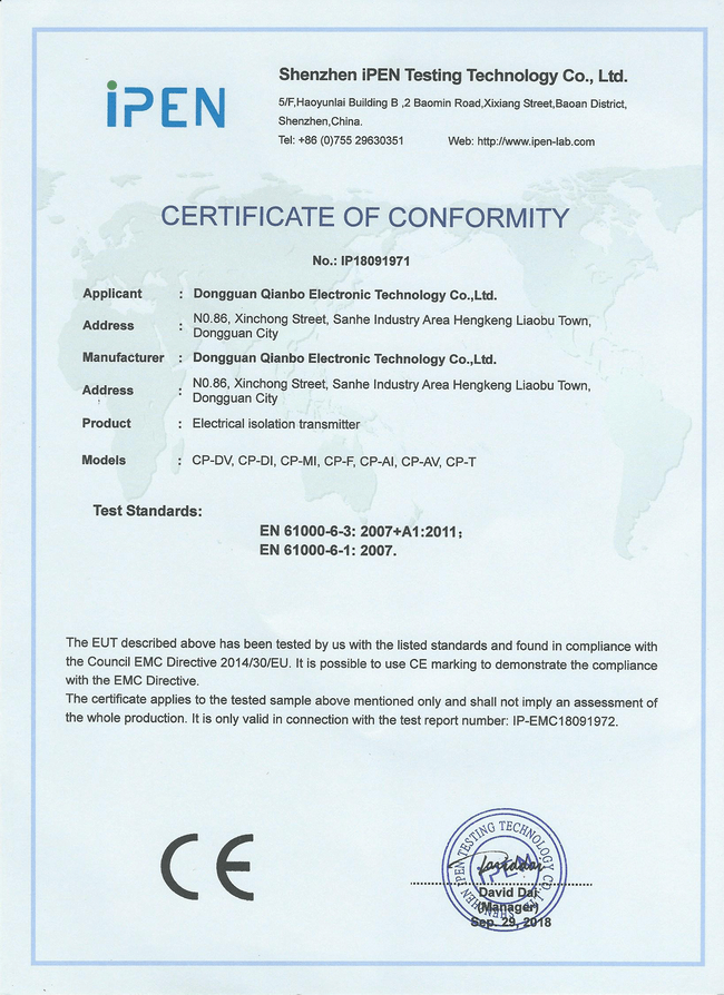 Transmitter CE certification